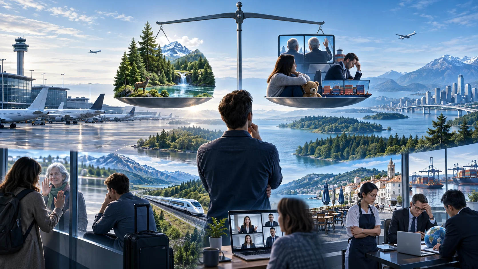 Some people have decided to reduce the number of times they fly every year or to stop flying altogether.  Do you think the environmental benefits of this development outweigh the disadvantages for individuals and businesses?