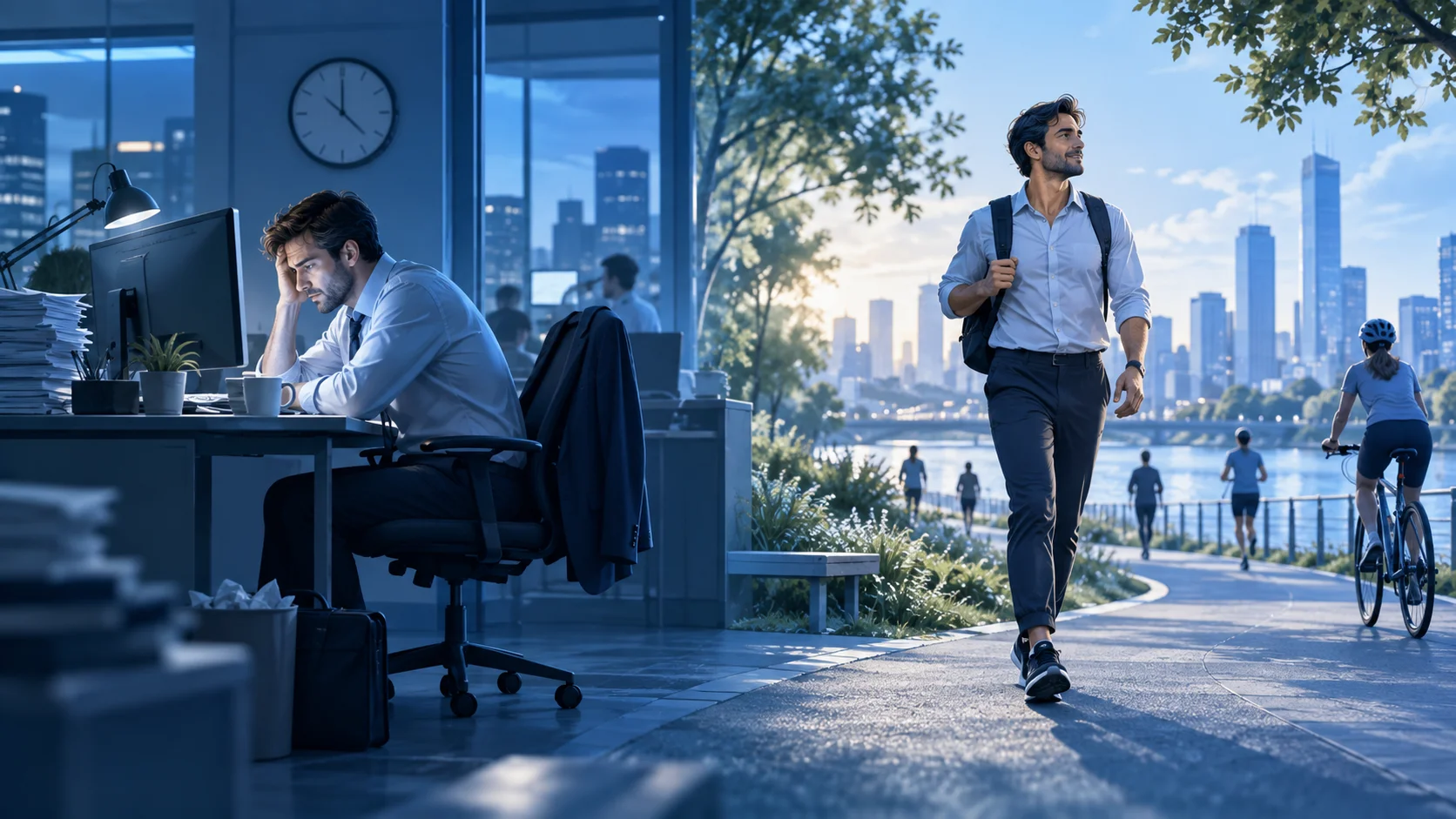 Many people get little or no exercise either during the working day or in their free time and have health problems as a result. Why do many working people not get enough exercise?What can be done about this problem?