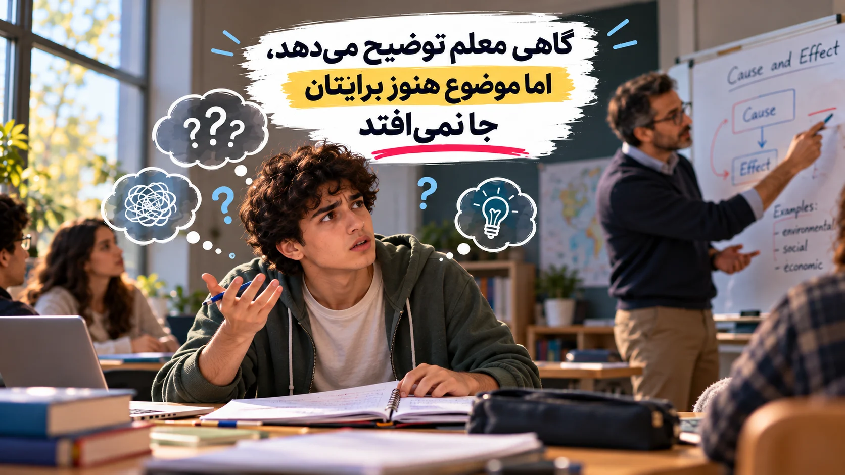 گاهی معلم توضیح می‌دهد، اما موضوع هنوز برایتان جا نمی‌افتد
