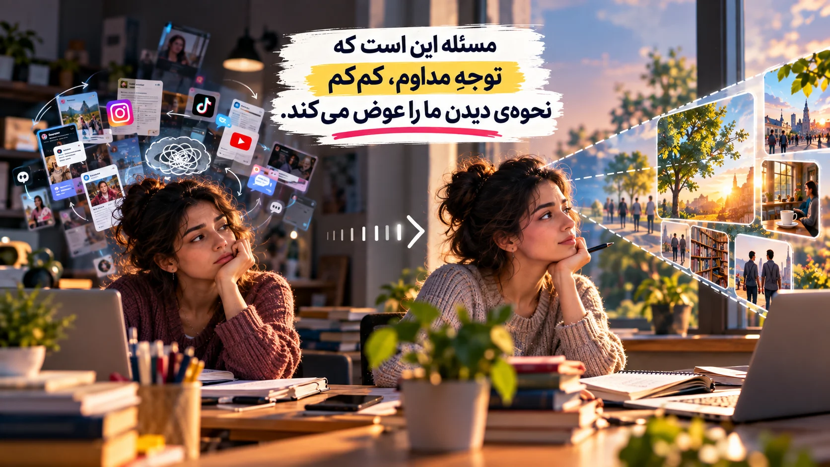 مسئله این است که توجهِ مداوم، کم‌کم نحوه‌ی دیدن ما را عوض می‌کند.