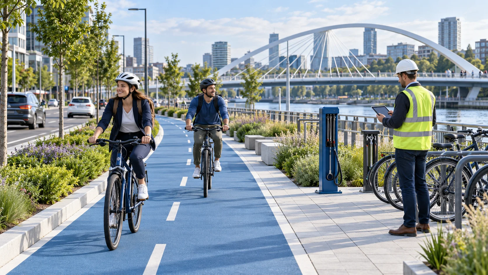 Nowadays, some countries are spending a lot of money to make it easier to use a bicycle.